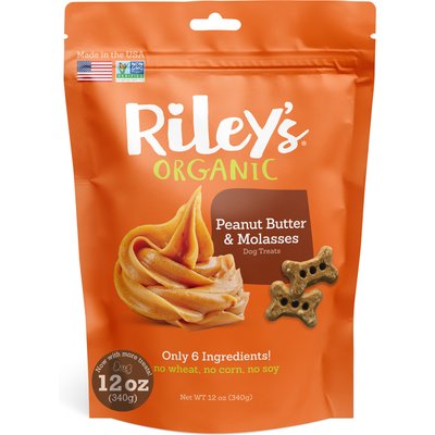 Riley's Riley's Peanut Butter & Molasses Biscuit Dog Crunchy Treats, 12-oz bag