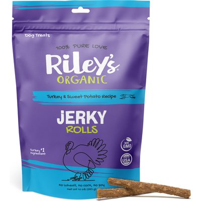 Riley's Riley's Turkey & Sweet Potato Jerky Dog Rolls Treats, 10-oz bag