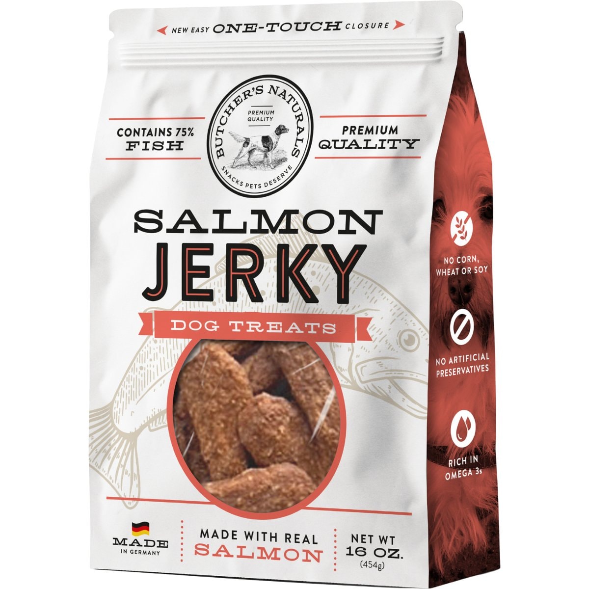 Butcher's Naturals Slow Roasted Salmon Jerky Dog Treats, 16-oz bag