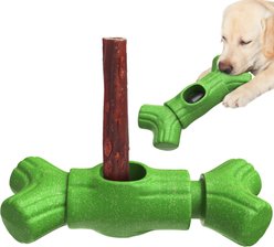KADTC Durable Bully Stick Holder Tough Chew Dog Toy, Green, Large