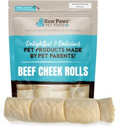 Raw Paws 10-inch Beef Cheek Rolls, 4 count