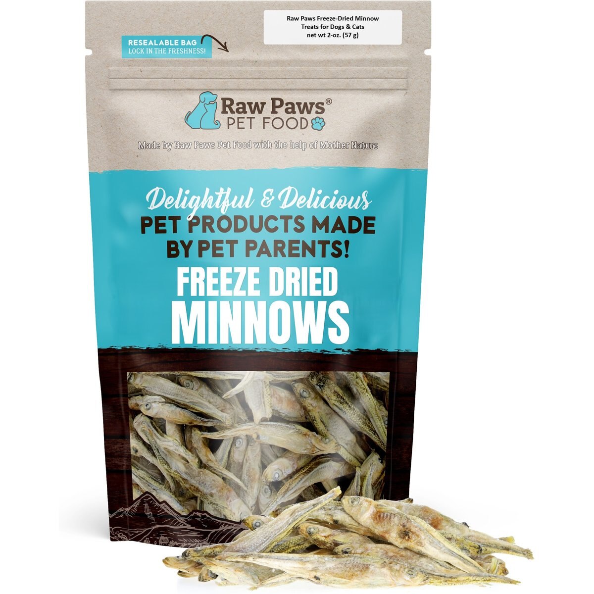 Raw Paws Minnows Freeze-Dried Dog & Cat Treats, 2-oz bag