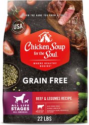 Chicken Soup for the Soul Beef & Legumes Recipe Grain-Free Dry Dog Food, 22-lb bag