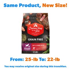 Chicken Soup for the Soul Beef & Legumes Recipe Grain-Free Dry Dog Food, 22-lb bag slide 2 of 9