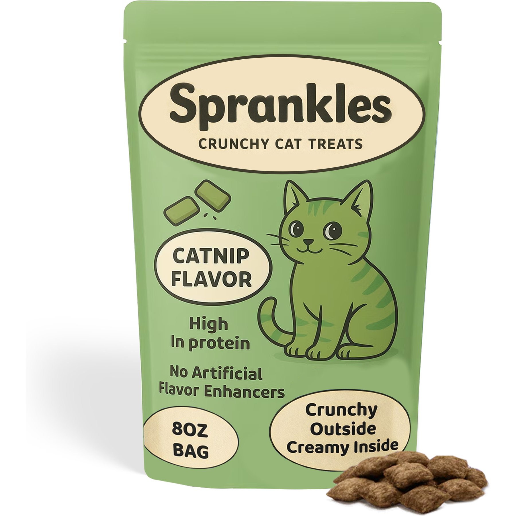 Sprankles Tasty Catnip Flavored Crunchy Cat Treats, 8-oz bag