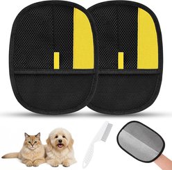 NANAKI Reusable Grooming New Upgrade Alternative to Lint Rollers Hair Remover Dog & Cat Gloves, Black, 7.1 to 9.45-in, 2 count