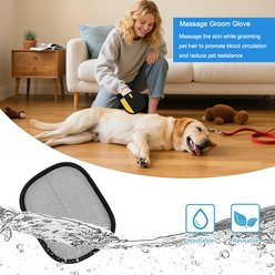 NANAKI Reusable Grooming New Upgrade Alternative to Lint Rollers Hair Remover Dog & Cat Gloves, Black, 7.1 to 9.45-in, 2 count slide 2 of 8