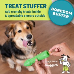 Pupstages Dental Asparagus Multi-Textured Mint Scent Tough Treat-Stuffer Dog Toy, Green, Medium: 6.7-in slide 2 of 7