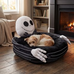 Buckle-Down Disney Jack Skellington Hug Novelty Pillow Dog Character Bed, Black, 23 x 23.25 x 16.5-in slide 2 of 4