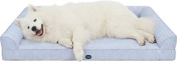 Ownpets Sofa-Style Orthopedic Bolster Dog Cooling Bed, Blue, X-Large