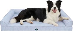 Ownpets Sofa-Style Orthopedic Bolster Dog Cooling Bed, Blue, Large