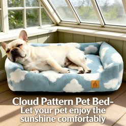 Fuzzy Bird Soft Fluffy Inner Lining Easy-Clean Bed & House for Small Dogs & Cats, Blue, Large slide 2 of 6