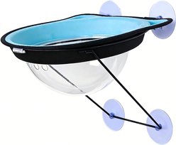 Fuzzy Bird Nest Dome Space Cover Durable Hammock Adhesive Cat Bubble Window Pod, Small, Blue, Small