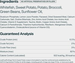 JustFoodForDogs Fish & Sweet Potato Recipe Frozen Human-Grade Fresh Dog Food, 18-oz pouch, case of 7 slide 2 of 9