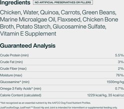 JustFoodForDogs JustFresh Boosts Hip & Joint Support Human-Grade Wet Dog Food Topper with Glucosamine, Bone Broth, & Omega-3 Fatty Acids, 8-oz pouch, case of 8 slide 2 of 9