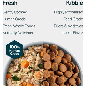 JustFoodForDogs JustFresh Human Grade Home-Cooked Chicken Recipe Fresh Dog Food, 12-oz pouch, case of 7