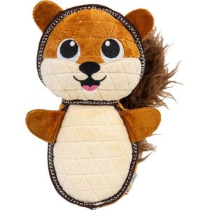 OUTWARD HOUND Xtreme Seamz Squirrel Plush Dog Toy, Brown, Medium