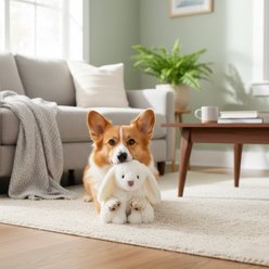 Pupstages Floppy Cuddle Companion Coconut Scented Bunny Plush Dog Toy, White, Small slide 2 of 6