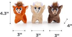 Outward Hound Squeakin’ Highland Hide-A-Cow Replacement Squeaker Plush Dog Toy, Brown, 3 count slide 2 of 6