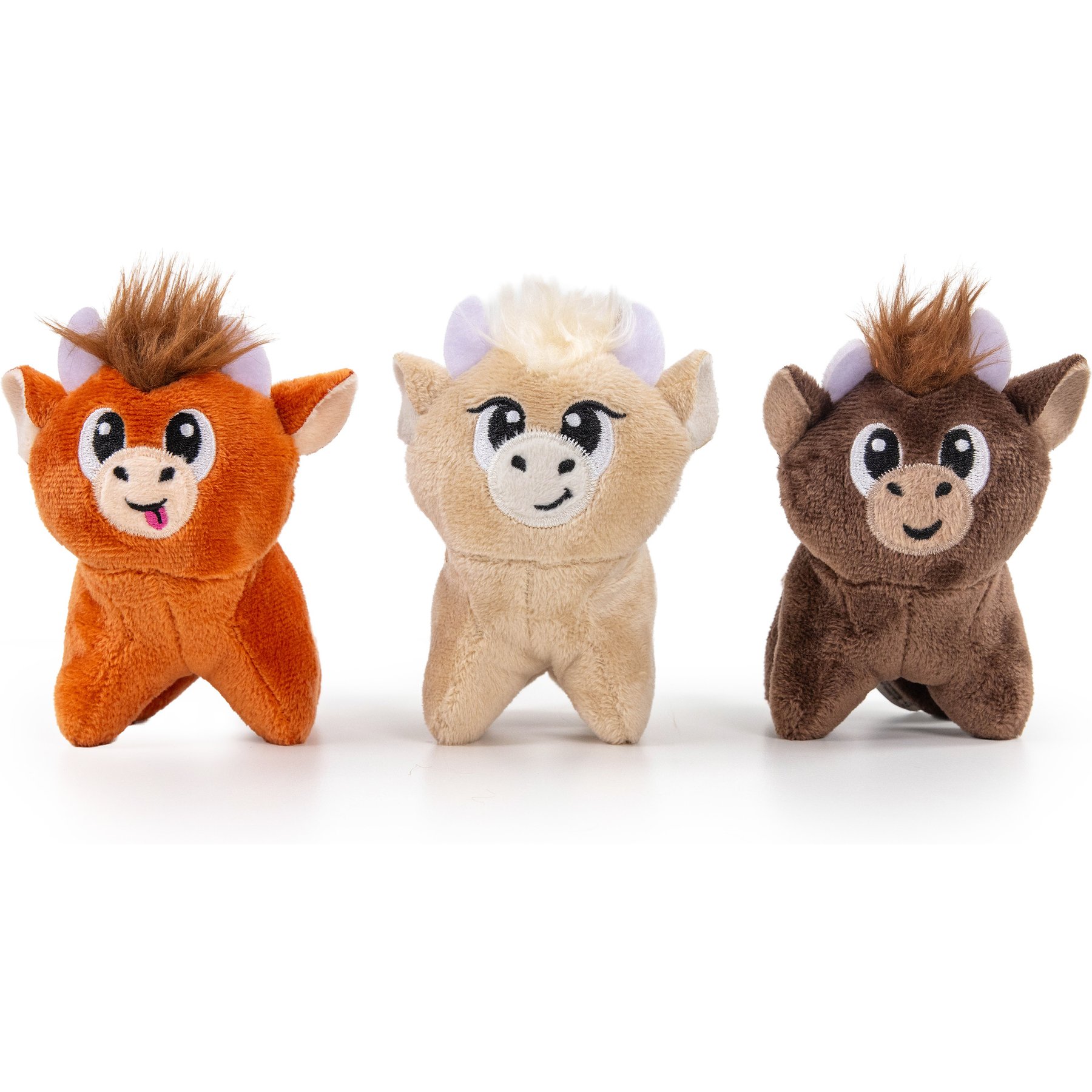 Outward Hound Squeakin’ Highland Hide-A-Cow Replacement Squeaker Plush Dog Toy, Brown, 3 count