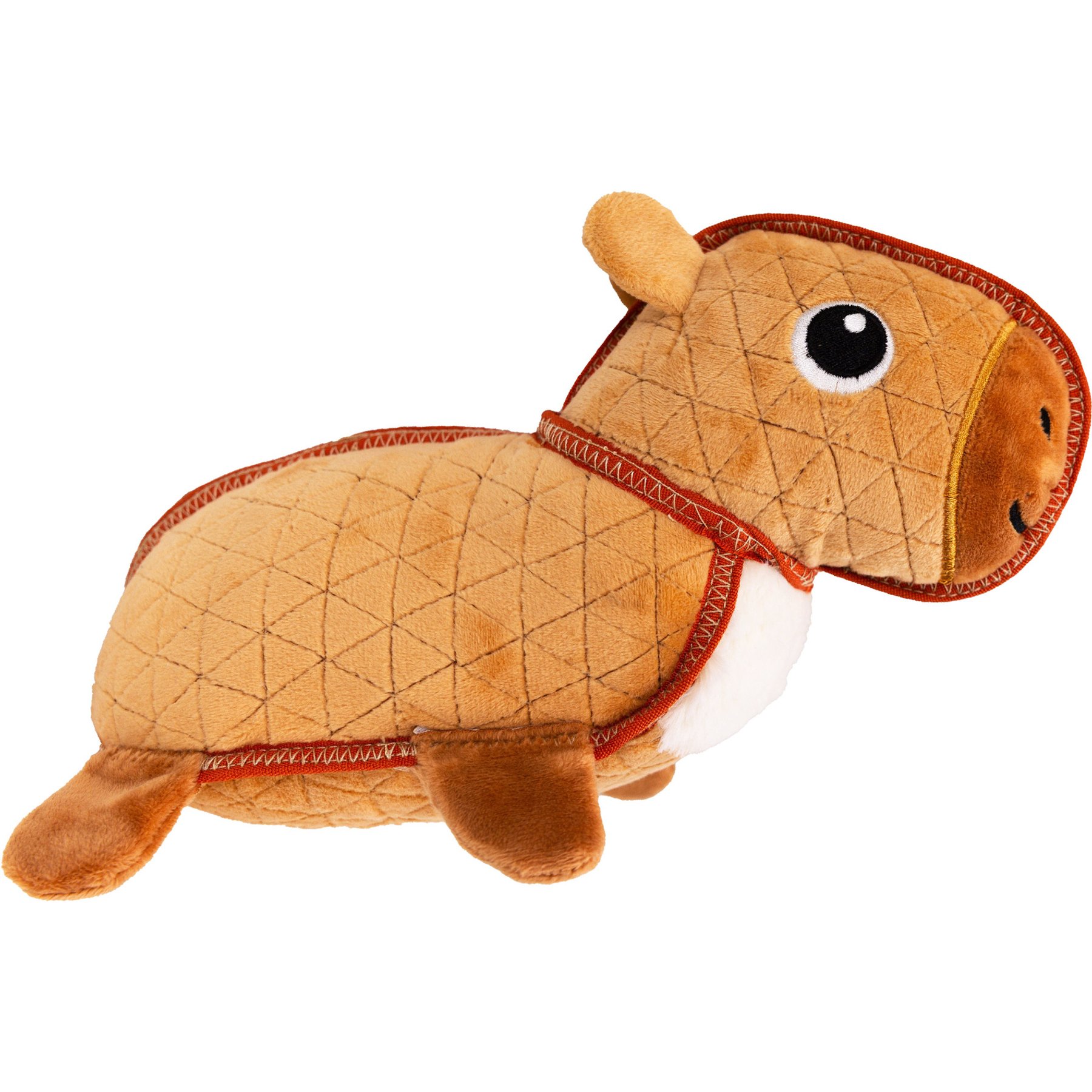 Outward Hound Xtreme Seamz Capybara Plush Dog Toy, Brown, Medium