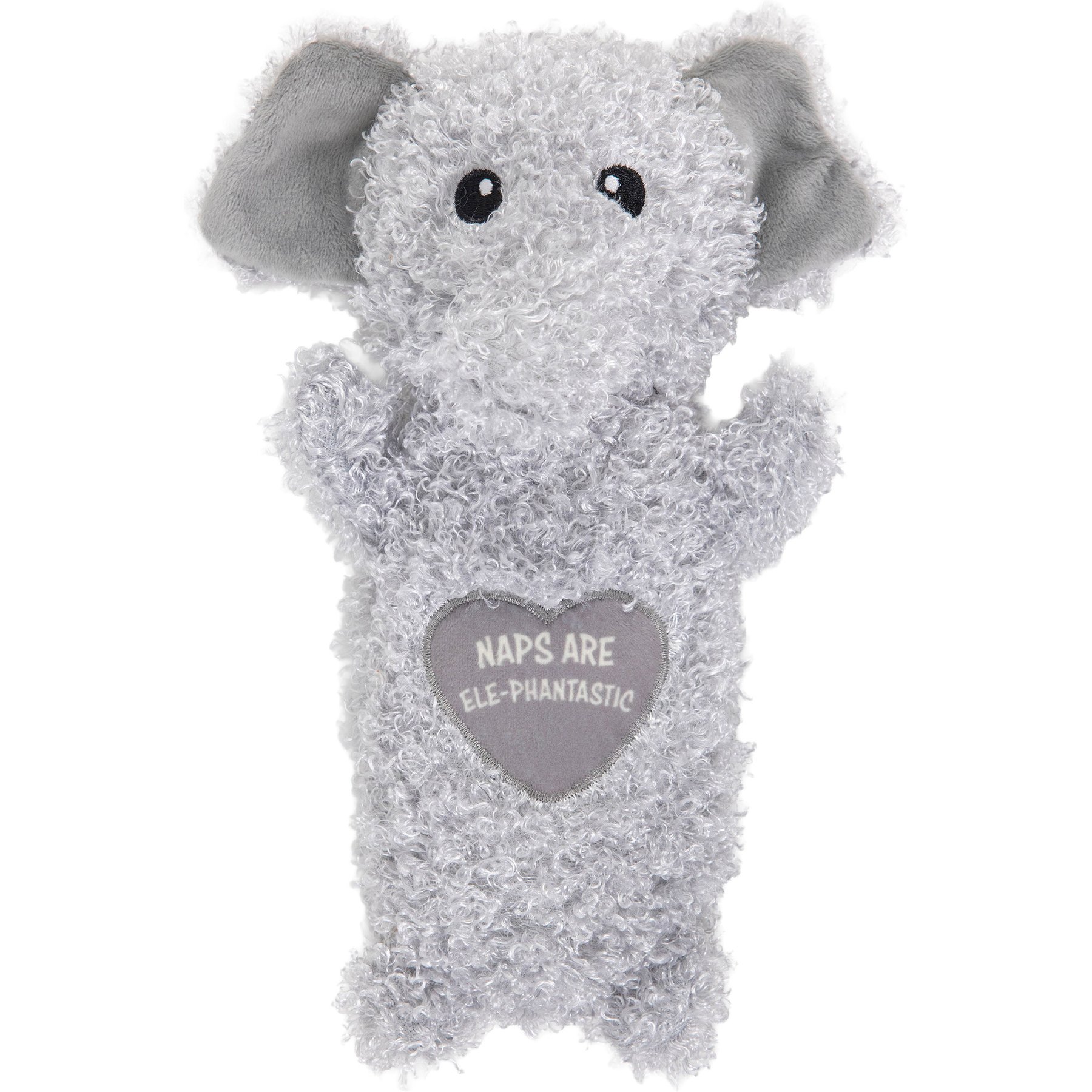 Pupstages Microwavable Calming Cuddle Companion Elephant Plush Dog Toy, Grey