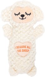 Pupstages Microwavable Calming Cuddle Companion Sheep Plush Dog Toy, White