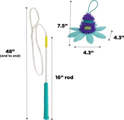 Outward Hound FlyFetch Crinkle Teaser Wand Dog Toy, Blue slide 2 of 7