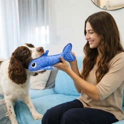 Outward Hound Xtreme Seamz Shark Plush Dog Toy, Blue, Medium slide 2 of 7