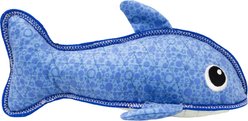 Outward Hound Xtreme Seamz Shark Plush Dog Toy, Blue, Medium
