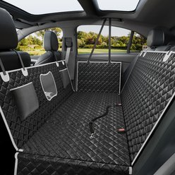 PawsNestParlor Water Resistant Hard Bottom Hammock Dog Car Seat Cover with Seatbelt Tether, Grey, Large: 55.1 x 30.5 x 15.6-in slide 1 of 8