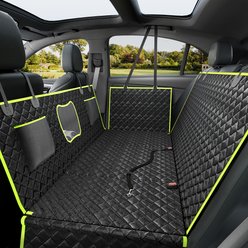 PawsNestParlor Water Resistant Hard Bottom Hammock Dog Car Seat Cover with Seatbelt Tether, Green, Medium: 52 x 24.8 x 15.7-in slide 1 of 8