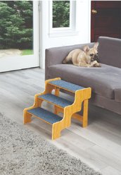 Etna Wavy Wood Dog Steps, Gray, 15 x 16.5 x 18-in slide 2 of 3