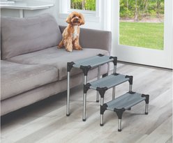 Etna Metal Frame Dog Steps, Gray, 19 x 18 x 21-in