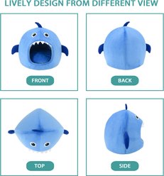 Linzy Toys Shark Cat Cave Bed, Blue, Medium: 14-in slide 2 of 5