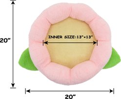 Linzy Toys Flower Dog Bolster Bed, Small: 20-in, Pink slide 2 of 6
