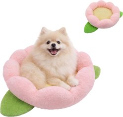 Linzy Toys Flower Dog Bolster Bed, Small: 20-in, Pink
