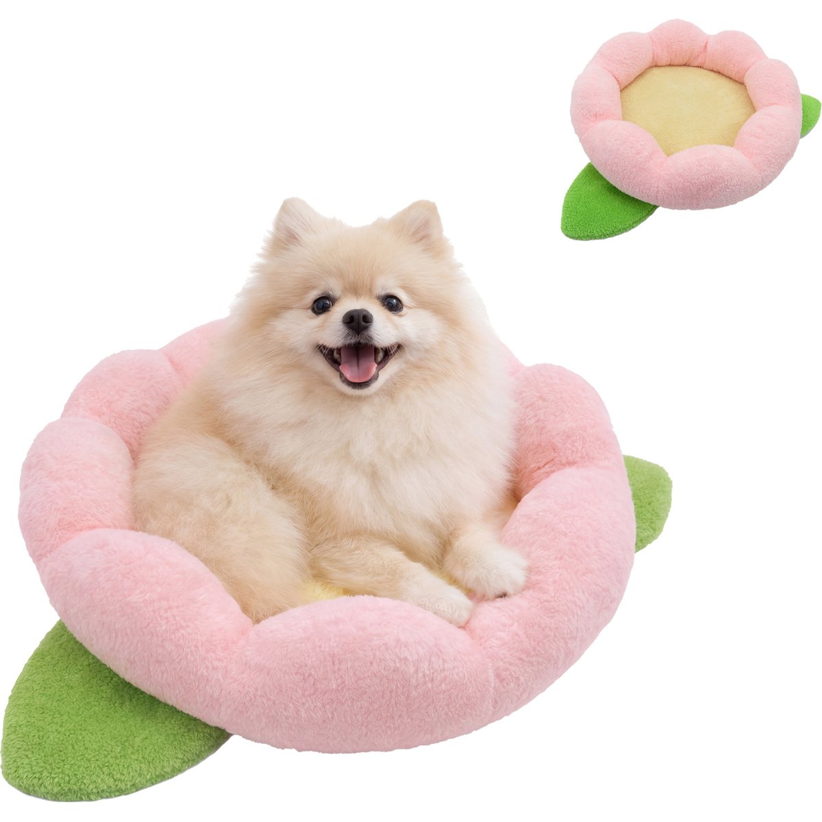 Linzy Toys Flower Dog Bolster Bed, Small: 20-in, Pink