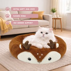 Linzy Toys Deer Dog Bolster Bed, Brown, Small: 20-in slide 2 of 6