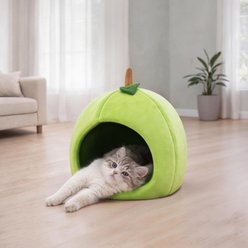 Linzy Toys Pear Cat Cave Bed, Green, Medium: 14-in