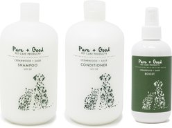 Pure + Good Cedarwood + Sage Bundle Dog Shampoo, Conditioner & Boost, 16 & 8-fl oz bottles