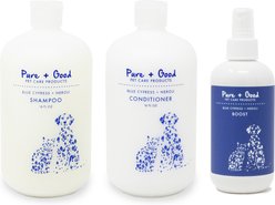 Pure + Good Blue Cypress + Neroli Bundle Dog Shampoo, Conditioner & Boost, 16 & 8-fl oz bottles