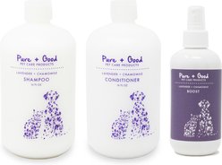 Pure + Good Lavender + Chamomile Bundle Dog Shampoo, Conditioner & Boost, 16 & 8-fl oz bottles