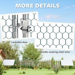 PawHut Metal Poultry Run with Cover & Lockable Door for Outdoor, 39 x 10 x 6.4-ft slide 2 of 9