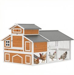 PawHut Chicken Coop with Nesting Boxes & Pull-Out Tray, 6 Chicken Capacity, 79 x 54 x 47-in