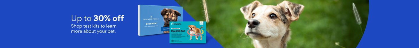 Up to 30% off Shop test kits to lean more about your pet.