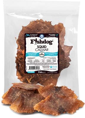 PALZ&CO Fishdog Grain-Free Squid Dehydrated Dog Treats, 2-oz pouch ...