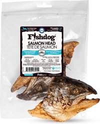 Palz&Co Fishdog Grain-Free Salmon Head Halves Dehydrated Dog Treats, 4-oz pouch