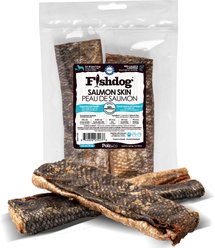 Palz&Co Fishdog Grain-Free Salmon Skin Dehydrated Dog Treats, 2.5-oz pouch