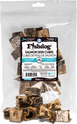 Palz&Co Fishdog Grain-Free Salmon Skin Cube Dehydrated Dog Treats, 2.5-oz pouch